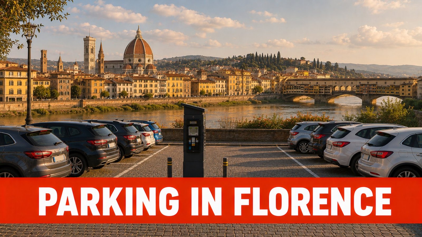 Car park near the Arno river in Florence