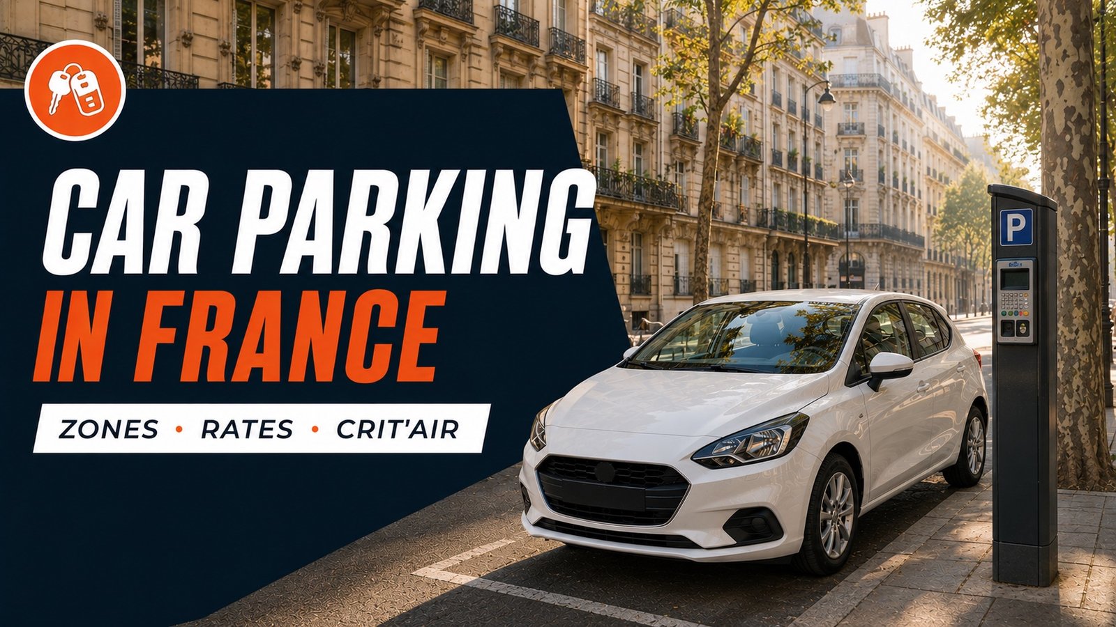 Parking in France — Parisian boulevard with parking meter