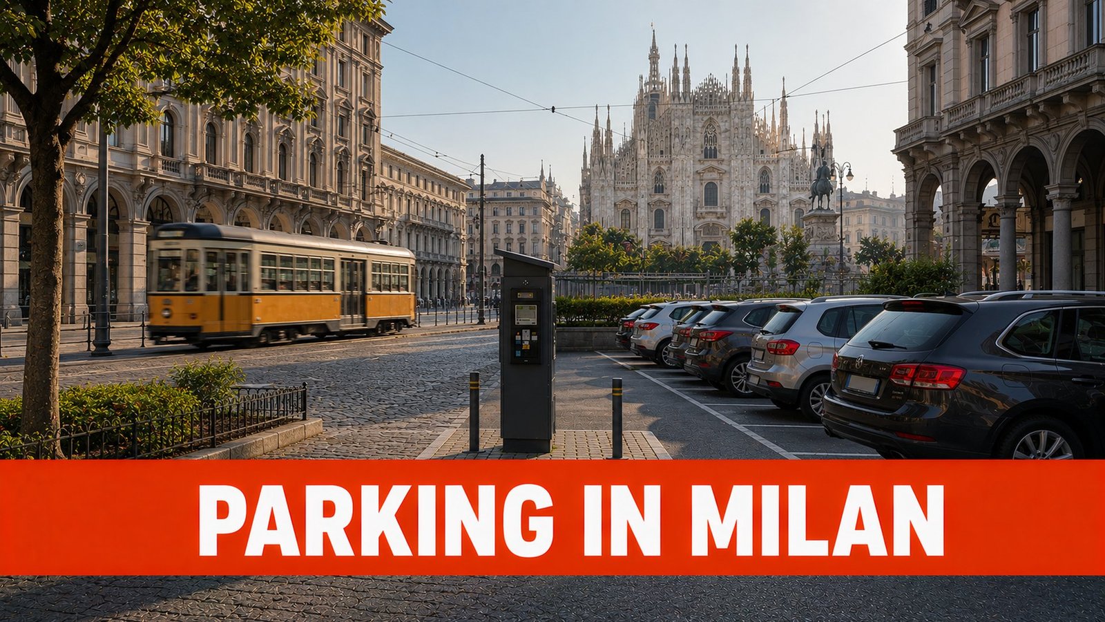 Car park near Milan's Duomo cathedral