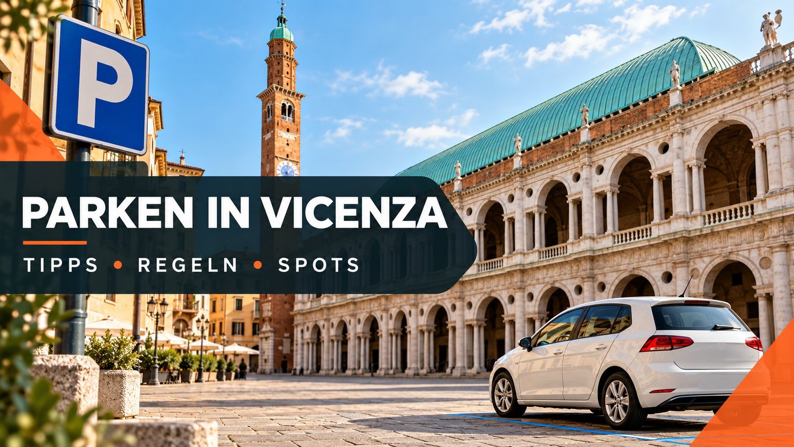 Parken in Vicenza – Piazza dei Signori mit der Basilica Palladiana