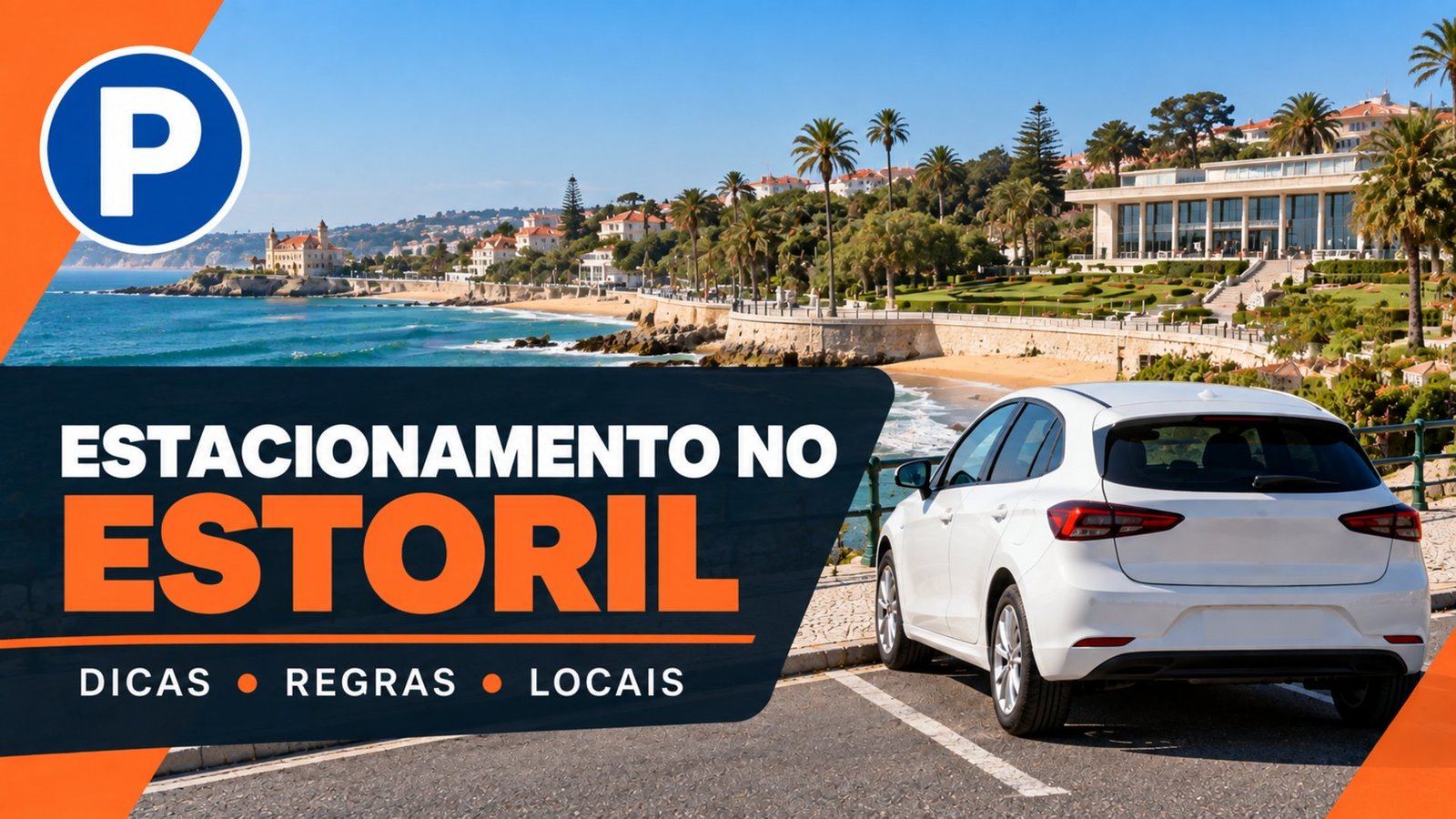Estacionamento no Estoril – marginal com o Casino e a praia do Tamariz