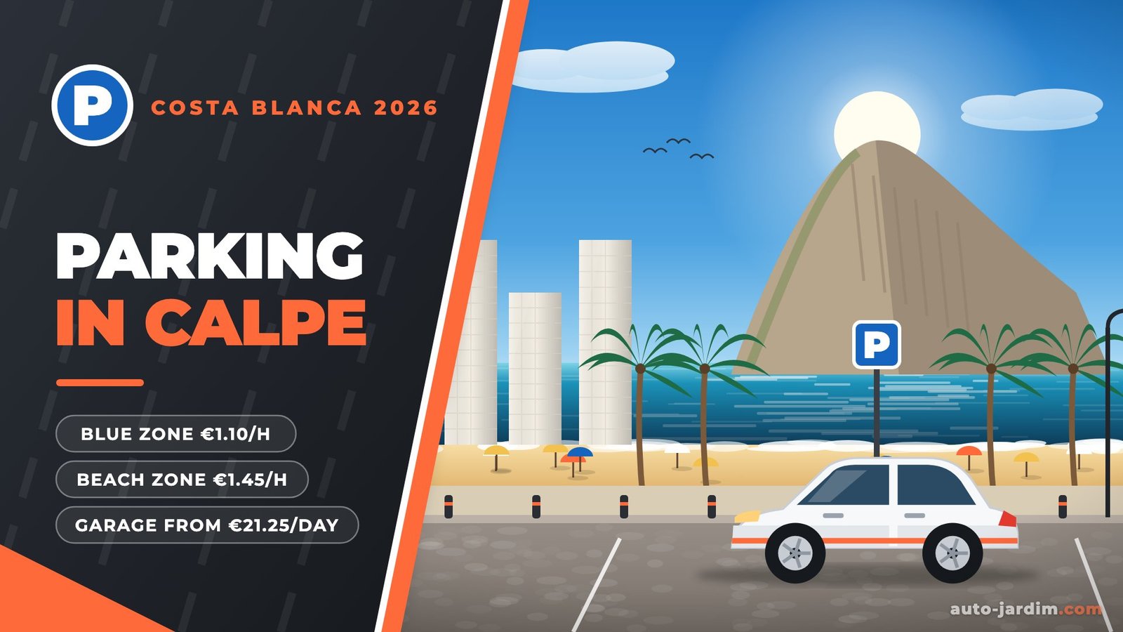 Parking in Calp 2026: Penyal d'Ifac rock, Arenal-Bol beach and seafront