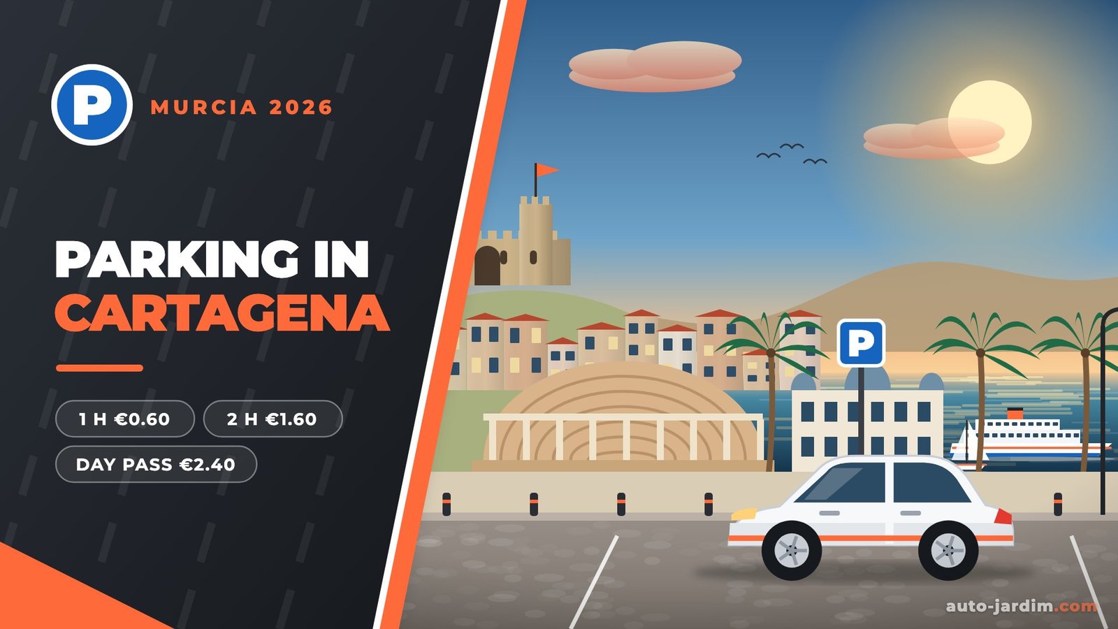 Parking in Cartagena 2026: Roman Theatre, Concepción Castle, town hall and the port
