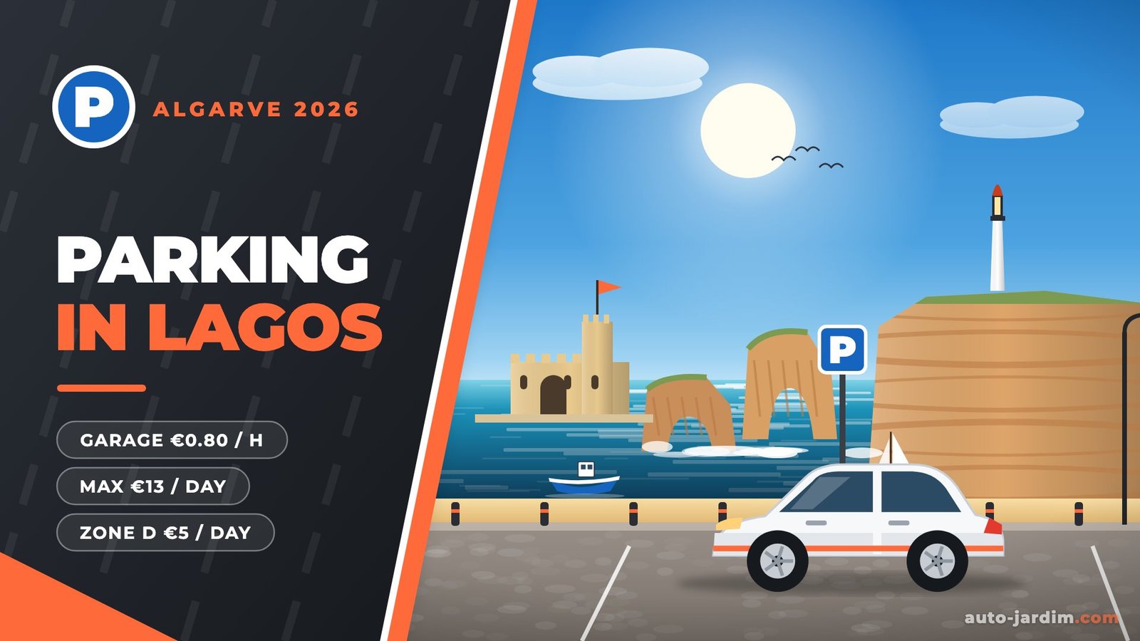Parking in Lagos 2026: Ponta da Piedade sea arches, Forte da Ponta da Bandeira and lighthouse