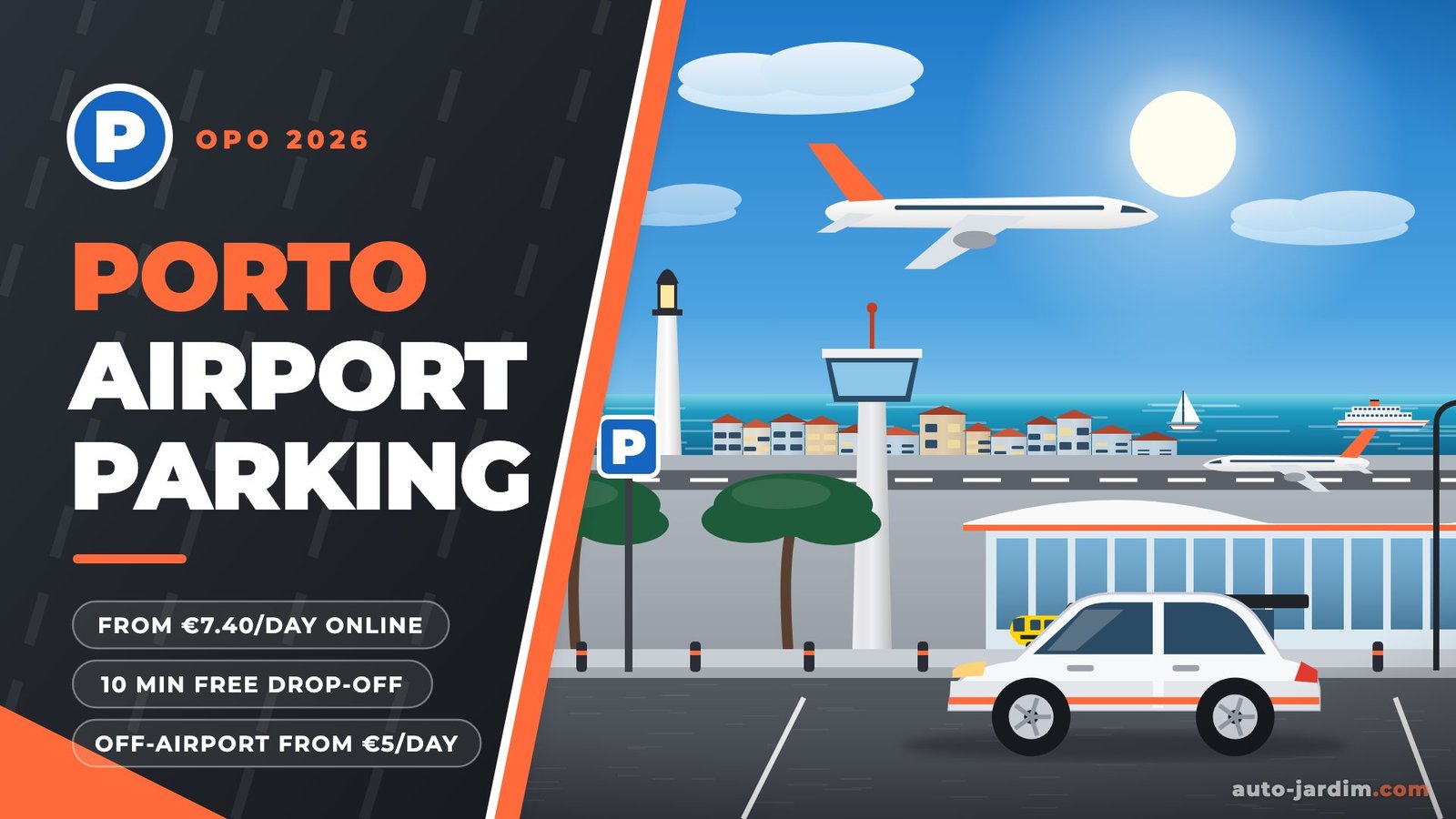 Porto Airport (OPO) parking 2026: terminal, control tower and car park