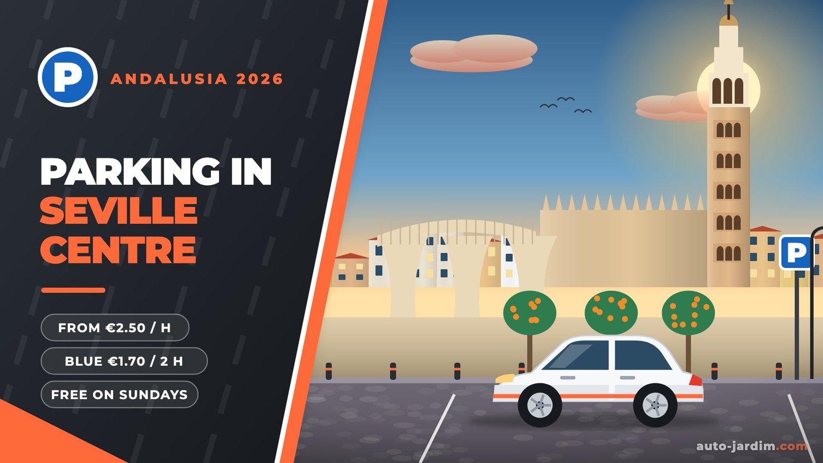 Parking in Seville Centre 2026: Giralda, cathedral, Las Setas and orange trees